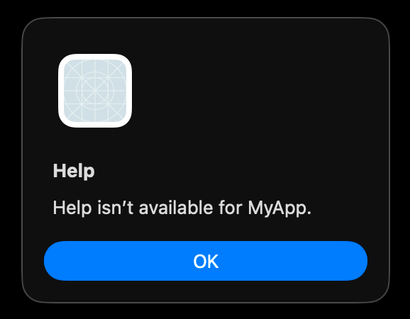 Default Help window. Not much help.