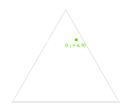 Finding the coordinates of our random point inside the triangle