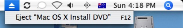 Eject Menu Extra with DVD in Drive