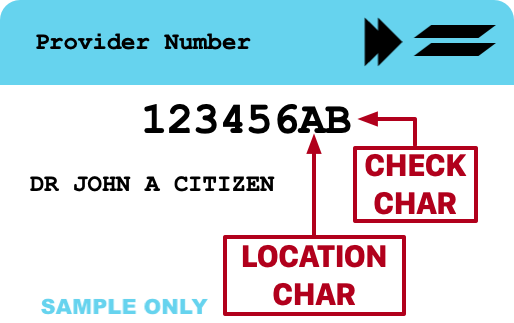 Provider Number card