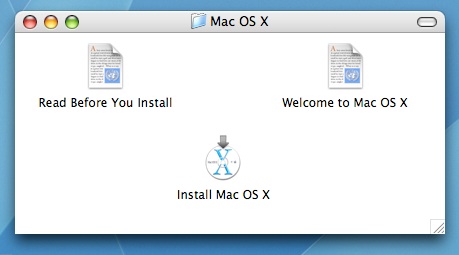 Mac OS X Install DVD Using Universal Document, in English