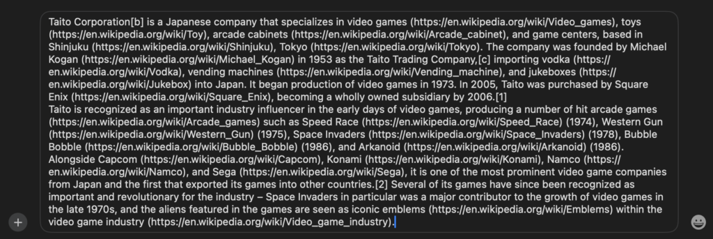 Pasting the text that was copied using the usual Copy command