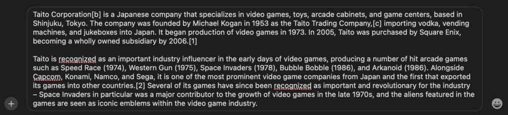 Pasting the text that was copied using the Copy Text Without Formatting service