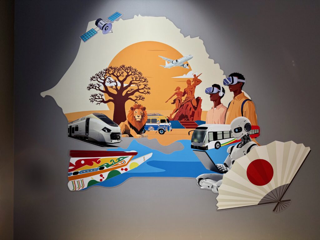 Artwork inside the Senegal pavilion