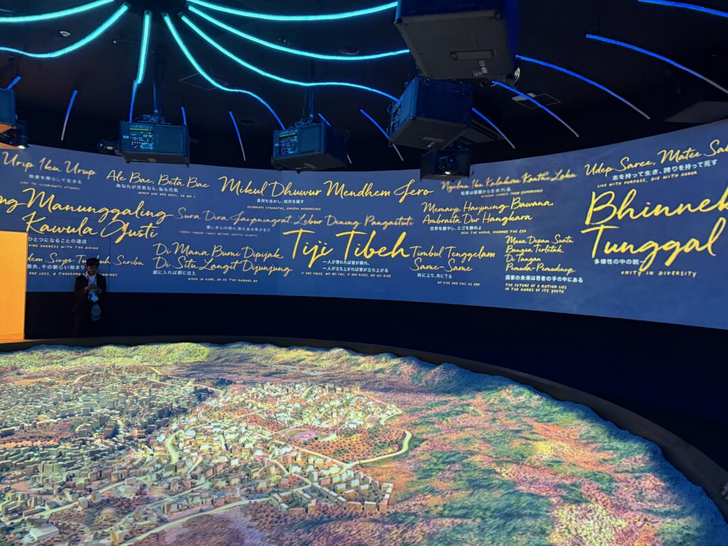 Inside the Indonesian pavilion