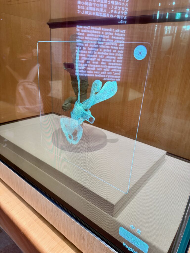 Exhibits in China's pavilion with interactive displays