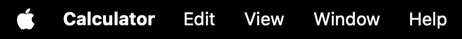 Calculator app has no File menu as it doesn't deal with files and is a single window app