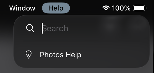 The icon used in Help in Photos on the iPad