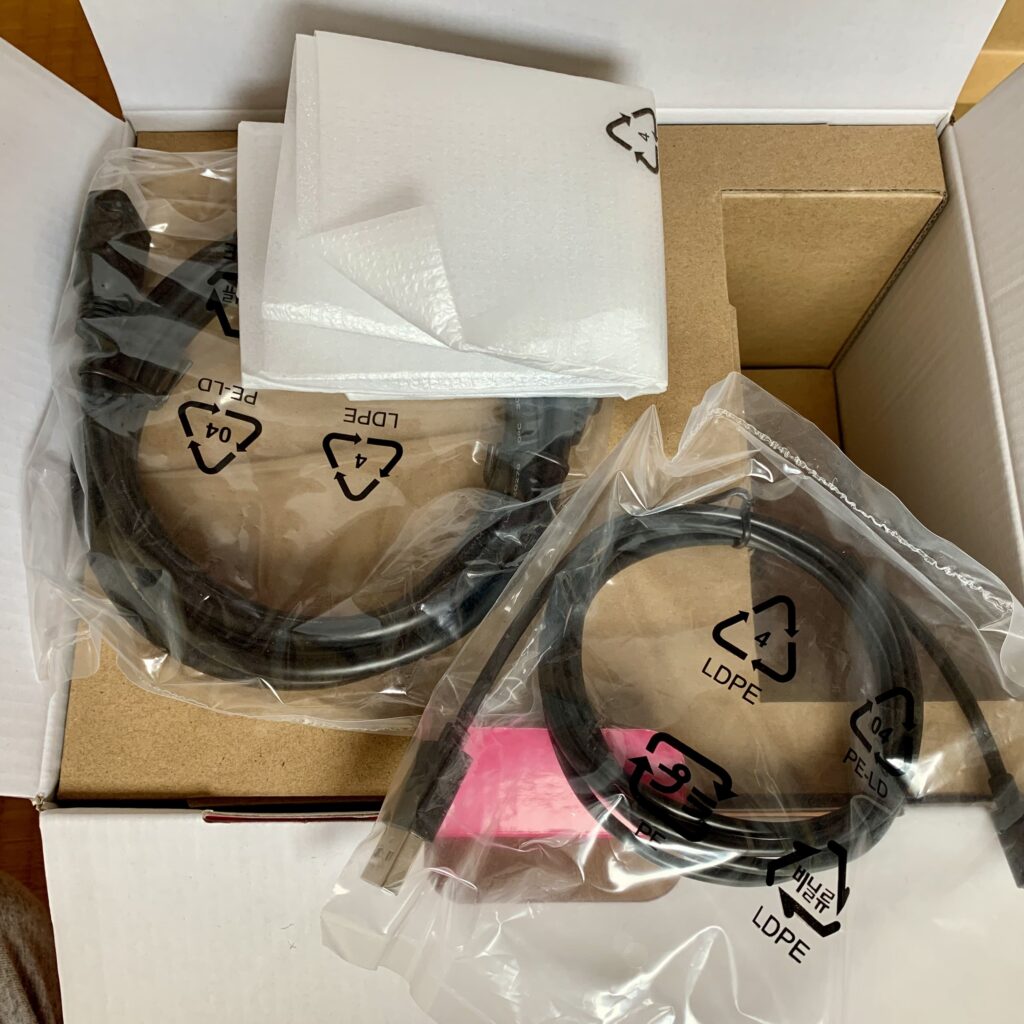 Cables and the instruction card holder