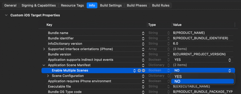 Disable multiple scenes to make a single-window app.
