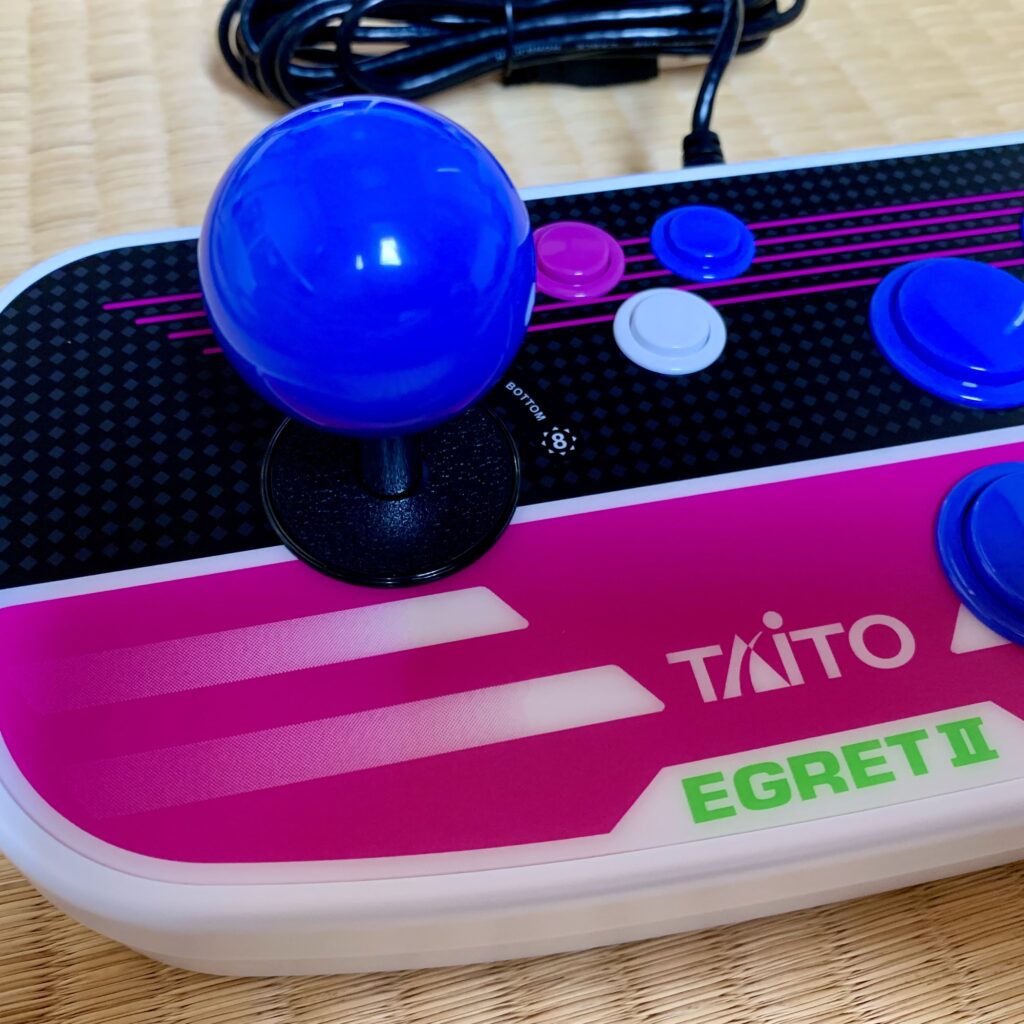 Close up of the arcade controller joystick