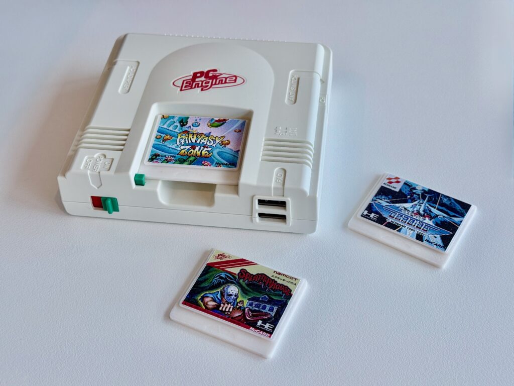 Dummy HuCards add a splash of colour to the PC Engine mini