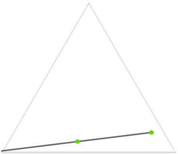 Choose another vertex at random and plot halfway