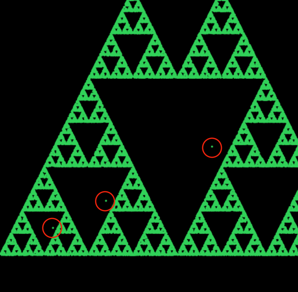 Anomalies in the generated Sierpiński triangle  