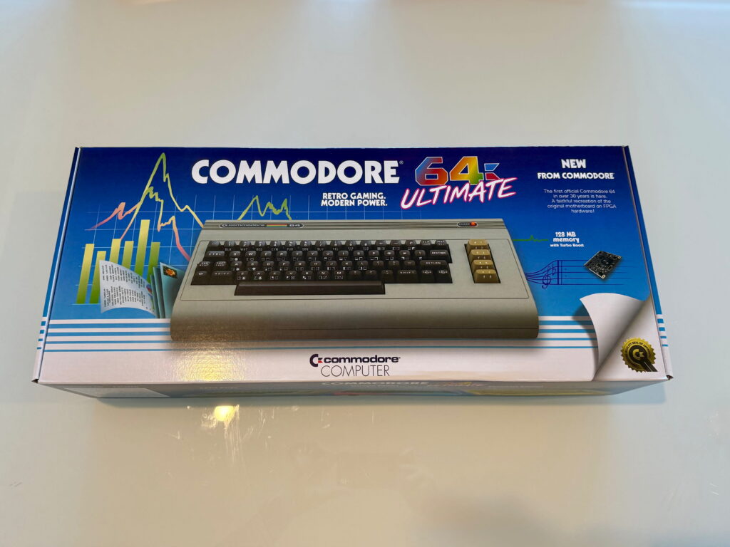 The front of the box for the new Commodore 64 Ultimate