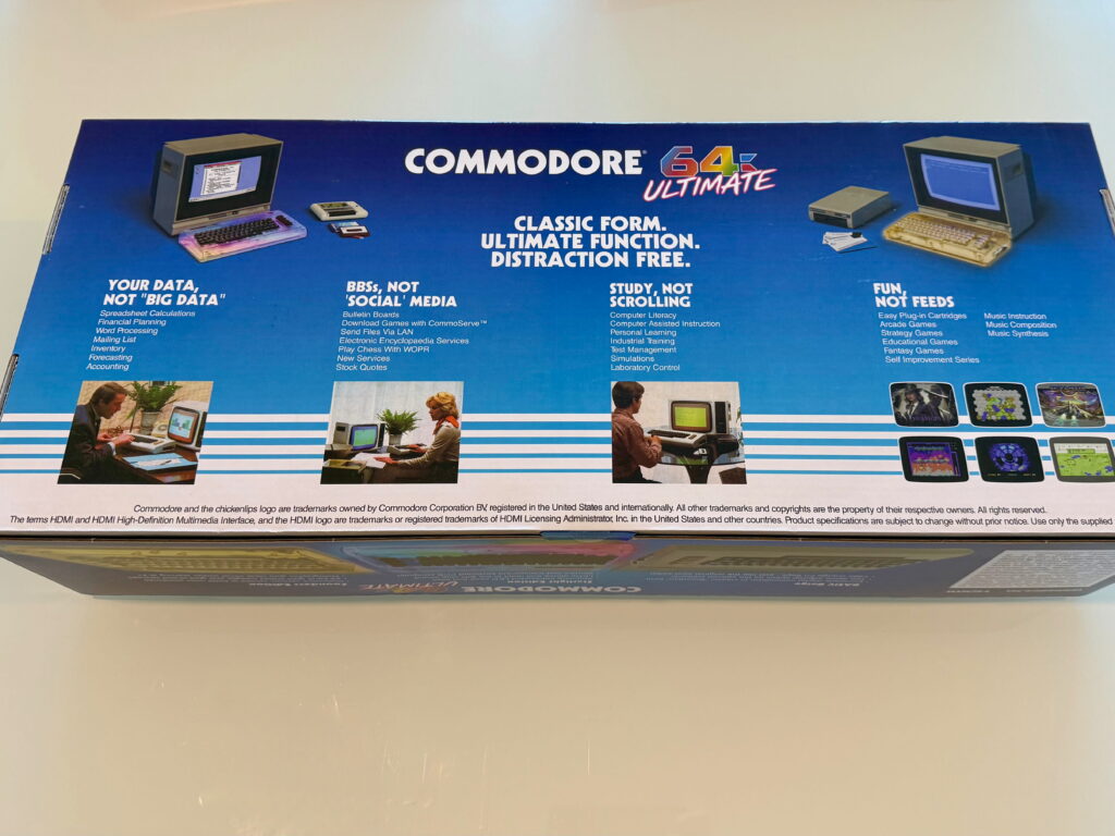 The back of the box with original 1980s photos