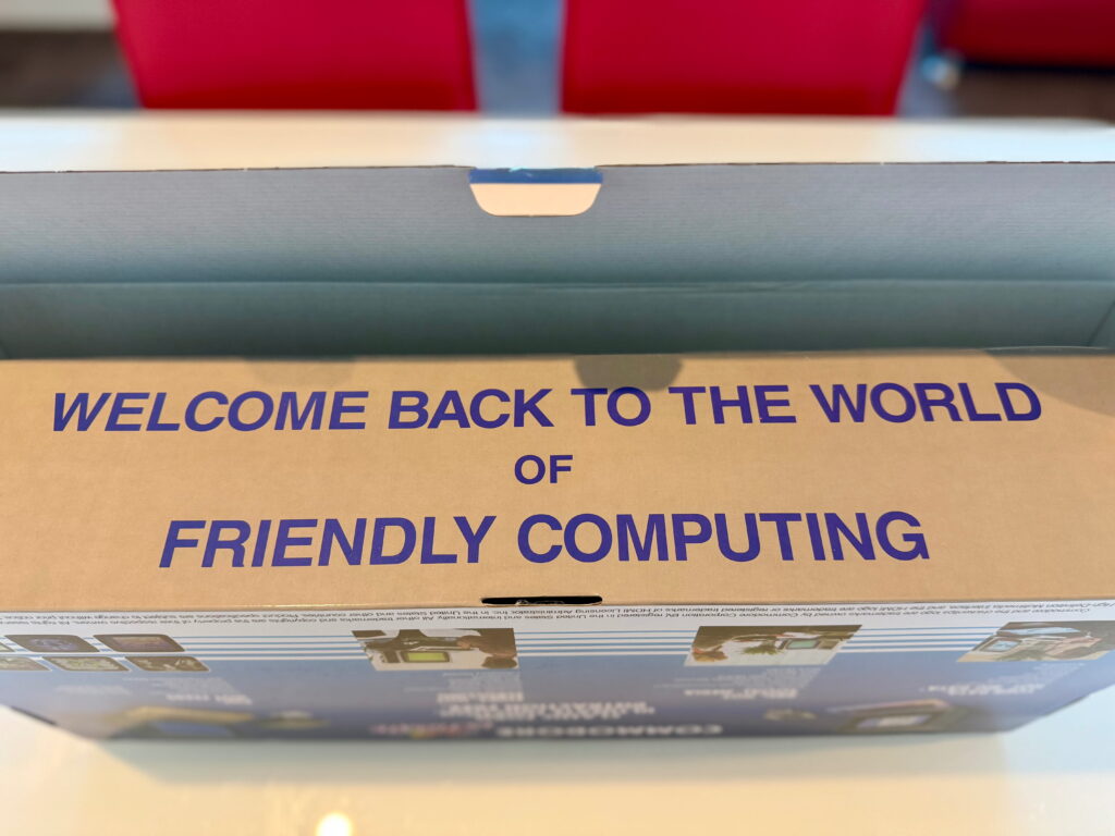 A friendly message to greet you on opening the box