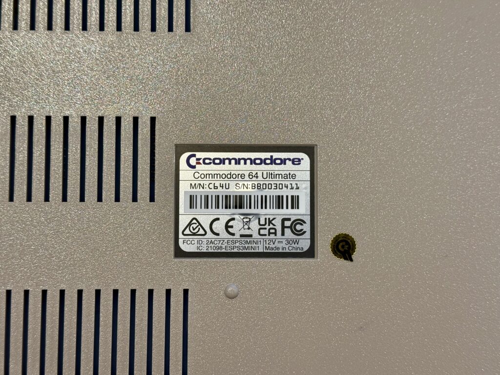 Serial number on the base of the unit