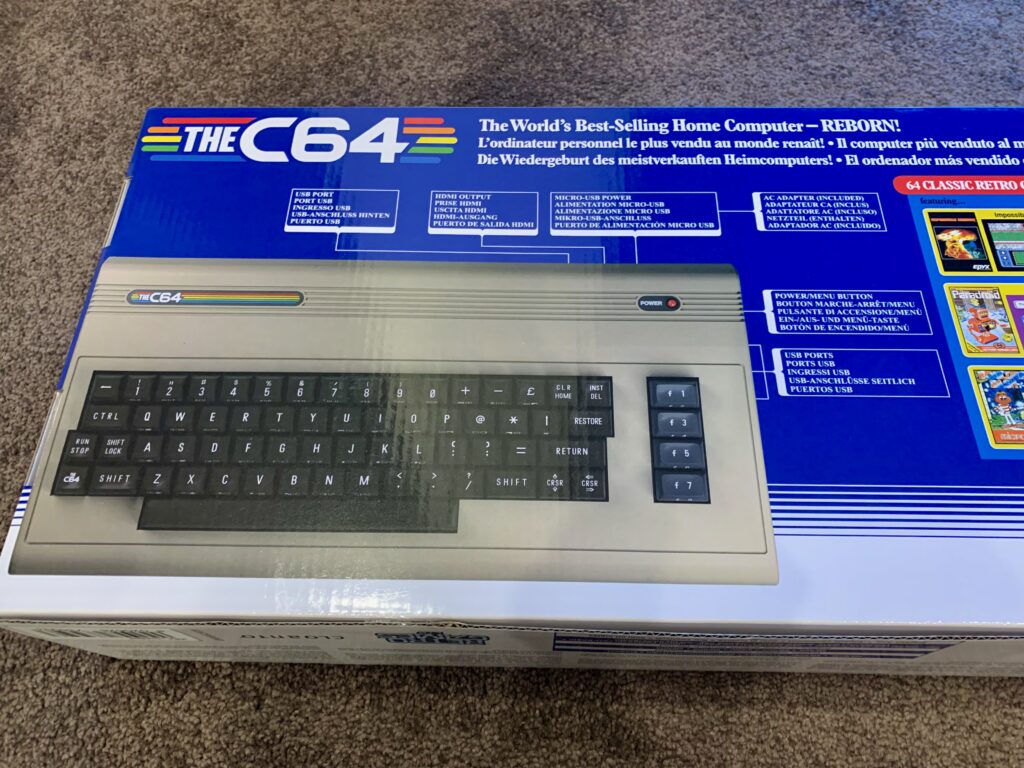 Close up of the box showing the machine