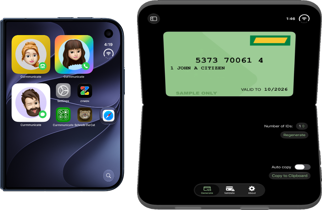 Curmmunicate and Australian Health Identifiers running on the iPhone Duo (simulated)